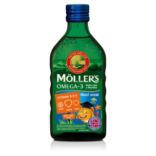 MÖLLER'S Omega 3-rybí olej pre deti s ovocnou príchuťou 250 ml